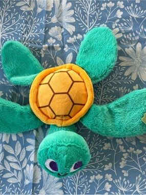 Plush Turtle Dog Toy - Green & Yellow